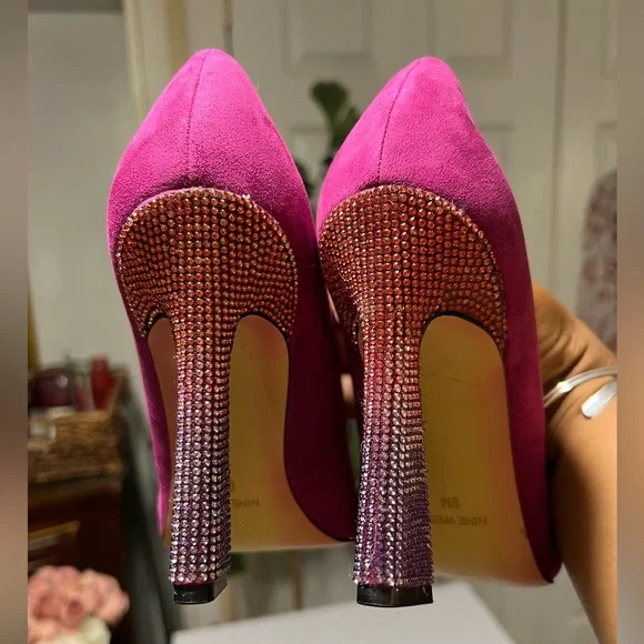 Woman's Nine West | Elegant Tunips Fuchsia Heels/Pumps Size 9M - Picture 6 of 14